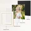 image:image4x6 White Enamel Picture Frames  Metal Gold Edge  Cute Frame for 4 x 6 Inch Photos Pictures Artwork  Real Glass  With Tabletop Easel Stand  Hanger for Wall Mount Display 2 PackWhite