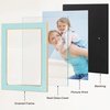 image:image4x6 White Enamel Picture Frames  Metal Gold Edge  Cute Frame for 4 x 6 Inch Photos Pictures Artwork  Real Glass  With Tabletop Easel Stand  Hanger for Wall Mount Display 2 PackLight Blue