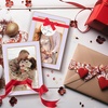 image:image4x6 White Enamel Picture Frames  Metal Gold Edge  Cute Frame for 4 x 6 Inch Photos Pictures Artwork  Real Glass  With Tabletop Easel Stand  Hanger for Wall Mount Display 2 PackPurple