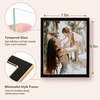 image:image4x6 White Enamel Picture Frames  Metal Gold Edge  Cute Frame for 4 x 6 Inch Photos Pictures Artwork  Real Glass  With Tabletop Easel Stand  Hanger for Wall Mount Display 2 PackBlack