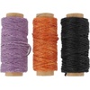 image:imageBooks by Hand Natural Waxed Linen Thread 20 Yard Pack of 3 Spools  Orange Lavender Black Color Used for Leather Sewing Bookbinding Handmade Projects