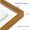 image:imageFrametory Floating Picture Frames Set  Bronze Metal Photo Frames  Real Glass  Display One 11x14 Two 8x10 and Four 5x7 Inch Photos for Home DecorationBronze