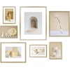 image:imageFrametory Floating Picture Frames Set  Bronze Metal Photo Frames  Real Glass  Display One 11x14 Two 8x10 and Four 5x7 Inch Photos for Home DecorationGold