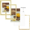 image:imageFrametory Floating Picture Frames Set  Bronze Metal Photo Frames  Real Glass  Display One 11x14 Two 8x10 and Four 5x7 Inch Photos for Home DecorationGold