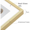image:imageFrametory Floating Picture Frames Set  Bronze Metal Photo Frames  Real Glass  Display One 11x14 Two 8x10 and Four 5x7 Inch Photos for Home DecorationGold