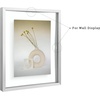 image:imageFrametory Floating Picture Frames Set  Bronze Metal Photo Frames  Real Glass  Display One 11x14 Two 8x10 and Four 5x7 Inch Photos for Home DecorationSilver