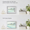 image:imageFrametory Floating Picture Frames Set  Bronze Metal Photo Frames  Real Glass  Display One 11x14 Two 8x10 and Four 5x7 Inch Photos for Home DecorationSilver