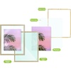 image:imageGolden State Art 11x14 Floating Picture Frame Aluminum Tempered Clear Glass Displays Any Size Photo Up to 11 x 14 for Home or Gallery Decoration Gold 12 PackGold