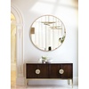 image:imageGolden State Art 36 Gold Round Mirror Aluminum Brass Framed Circle Wall Mounted Large Circular Vanity Hanging Mirror for Bathroom Entryway Living Room Bedroom Decor