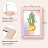 image:imageGolden State Art 4x6 Enamel Picture Frame Aluminum Gold Edge frame for 4 x 6 In Photos Real Glass Front with Easel Stand Tabletop or Wall Mount Display 4 Pack BlackampPink