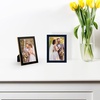 image:imageGolden State Art 4x6 Enamel Picture Frame Aluminum Gold Edge frame for 4 x 6 In Photos Real Glass Front with Easel Stand Tabletop or Wall Mount Display 4 Pack BlackampNavy Blue