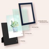 image:imageGolden State Art 4x6 Enamel Picture Frame Aluminum Gold Edge frame for 4 x 6 In Photos Real Glass Front with Easel Stand Tabletop or Wall Mount Display 4 Pack BlackampNavy Blue