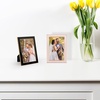 image:imageGolden State Art 4x6 Enamel Picture Frame Aluminum Gold Edge frame for 4 x 6 In Photos Real Glass Front with Easel Stand Tabletop or Wall Mount Display 4 Pack BlackampPink