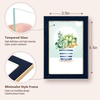 image:imageGolden State Art 4x6 Enamel Picture Frame Aluminum Gold Edge frame for 4 x 6 In Photos Real Glass Front with Easel Stand Tabletop or Wall Mount Display 4 Pack BlackampNavy Blue