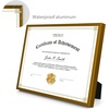 image:imageGolden State Art 85x11 Aluminum Certificate Frame Metal Diploma Frames for 85 x 11 Documents Real Glass Front with Easel Stand GoldampBlackampBronzeampsilver 4 Pack