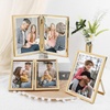 image:imageGolden State Art 8x10 Hinged Metal Frame  Floating Effect for 6x8 or Smaller Photos with Real Glass for Protection  Elegant Desk Decor for Home or Office  Light GoldLight Gold