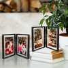 image:imageGolden State Art 8x10 Hinged Metal Frame  Floating Effect for 6x8 or Smaller Photos with Real Glass for Protection  Elegant Desk Decor for Home or Office  Light GoldMatte Black