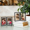 image:imageGolden State Art 8x10 Hinged Metal Frame  Floating Effect for 6x8 or Smaller Photos with Real Glass for Protection  Elegant Desk Decor for Home or Office  Light GoldMatte Black