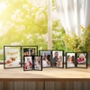 image:imageGolden State Art 8x10 Hinged Metal Frame  Floating Effect for 6x8 or Smaller Photos with Real Glass for Protection  Elegant Desk Decor for Home or Office  Light GoldMatte Black