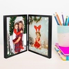 image:imageGolden State Art 8x10 Hinged Metal Frame  Floating Effect for 6x8 or Smaller Photos with Real Glass for Protection  Elegant Desk Decor for Home or Office  Light GoldMatte Black