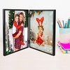 image:imageGolden State Art 8x10 Hinged Metal Frame  Floating Effect for 6x8 or Smaller Photos with Real Glass for Protection  Elegant Desk Decor for Home or Office  Light GoldMatte Black