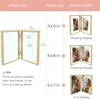image:imageGolden State Art 8x10 Hinged Metal Frame  Floating Effect for 6x8 or Smaller Photos with Real Glass for Protection  Elegant Desk Decor for Home or Office  Light GoldLight Gold