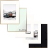 image:imageGolden State Art Aluminum Frames One 8x10 Picture Frame  One 16x20 Picture Frame  8x10 with Easel Stand for Tabletop Display  16x20 with Ivory Mat for Wall Real Glass