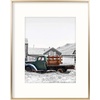 image:imageGolden State Art Aluminum Frames One 8x10 Picture Frame  One 16x20 Picture Frame  8x10 with Easel Stand for Tabletop Display  16x20 with Ivory Mat for Wall Real Glass