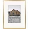 image:imageGolden State Art Aluminum Frames One 8x10 Picture Frame  One 16x20 Picture Frame  8x10 with Easel Stand for Tabletop Display  16x20 with Ivory Mat for Wall Real Glass