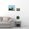 image:imageGolden State Art Aluminum Frames One 8x10 Picture Frame  One 16x20 Picture Frame  8x10 with Easel Stand for Tabletop Display  16x20 with Ivory Mat for Wall Real Glass