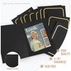 image:imageGolden State Art Pack of 50 Photo Folders for 4x6 or 5x7 Pictures  AcidFree CardboardPaper Frames Great Portraits Special Events Graduations WeddingsBlack with Gold LiningBlack With Gold Lining