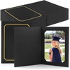 image:imageGolden State Art Pack of 50 Photo Folders for 4x6 or 5x7 Pictures  AcidFree CardboardPaper Frames Great Portraits Special Events Graduations WeddingsBlack with Gold LiningBlack With Gold Lining