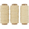 image:imageLineco Waxed Genuine Linen Thread 20 Yards Pack of 3 Spools Natural  Used for Sewing and Bookbinding Hand Stitched Leather Making Craft Booklets Journal DIYNatural