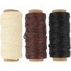 image:imageLineco Waxed Genuine Linen Thread 20 Yards Pack of 3 Spools Natural  Used for Sewing and Bookbinding Hand Stitched Leather Making Craft Booklets Journal DIYMulticolor