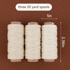 image:imageLineco Waxed Genuine Linen Thread 20 Yards Pack of 3 Spools Natural  Used for Sewing and Bookbinding Hand Stitched Leather Making Craft Booklets Journal DIYNatural