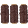image:imageLineco Waxed Genuine Linen Thread 20 Yards Pack of 3 Spools Natural  Used for Sewing and Bookbinding Hand Stitched Leather Making Craft Booklets Journal DIYBrown