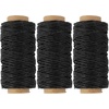 image:imageLineco Waxed Genuine Linen Thread 20 Yards Pack of 3 Spools Natural  Used for Sewing and Bookbinding Hand Stitched Leather Making Craft Booklets Journal DIYBlack