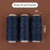 image:imageLineco Waxed Genuine Linen Thread 20 Yards Pack of 3 Spools Natural  Used for Sewing and Bookbinding Hand Stitched Leather Making Craft Booklets Journal DIYBlack