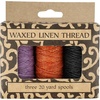 image:imageBooks by Hand Natural Waxed Linen Thread 20 Yard Pack of 3 Spools  Orange Lavender Black Color Used for Leather Sewing Bookbinding Handmade Projects