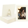 image:imageGolden State Art 25 Pack 4X6 Cardboard Photo Frame Paper Picture Frame Cards with Easel DIY Display Black Gold LiningIvory With Gold Lining