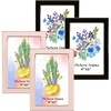 image:imageGolden State Art 4x6 Enamel Picture Frame Aluminum Gold Edge frame for 4 x 6 In Photos Real Glass Front with Easel Stand Tabletop or Wall Mount Display 4 Pack BlackampPink
