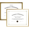 image:imageGolden State Art 85x11 Aluminum Certificate Frame Metal Diploma Frames for 85 x 11 Documents Real Glass Front with Easel Stand GoldampBronze 2 Pack