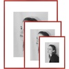 image:imageGolden State Art 8x10 11x14 16x20 Aluminum Picture Frames 3 Pack with Mats  Real Glass Wall Mountable Red Gallery Style Set