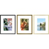 image:imageGolden State Art 8x10 Aluminum Picture Frame 3 Pack Metal Frames with Removable Mat for 5x7 Photos Artwork Prints Wall Mountable Black Bronze Gold
