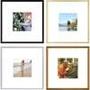 image:imageGolden State Art 8x8 Aluminum Picture Frame 4 Pack Metal Frames with Removable Mat for 4x4 Photos Artwork Prints Wall Mountable Black Bronze Gold Silver