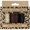 image:imageLineco Waxed Genuine Linen Thread 20 Yards Pack of 3 Spools Natural  Used for Sewing and Bookbinding Hand Stitched Leather Making Craft Booklets Journal DIYMulticolor