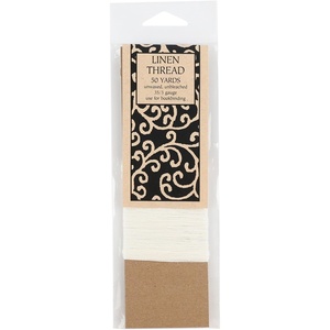 image:imageBooks by Hand Linen Thread Unbleached and Unwaxed 50 Yards 353 Gauge  Archival Quality Natural Ideal for Bookbinding Projects and Sewing Signatures Handmade Journals Crafts DIY50 yards Pack of 1
