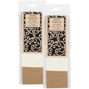 image:imageBooks by Hand Linen Thread Unbleached and Unwaxed 50 Yards 353 Gauge  Archival Quality Natural Ideal for Bookbinding Projects and Sewing Signatures Handmade Journals Crafts DIY50 yards Pack of 2