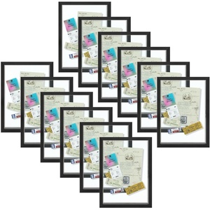 image:imageGolden State Art 11x14 Floating Picture Frame Aluminum Tempered Clear Glass Displays Any Size Photo Up to 11 x 14 for Home or Gallery Decoration Gold 12 PackBlack
