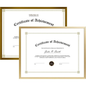 image:imageGolden State Art 85x11 Aluminum Certificate Frame Metal Diploma Frames for 85 x 11 Documents Real Glass Front with Easel Stand GoldampBronze 2 Pack